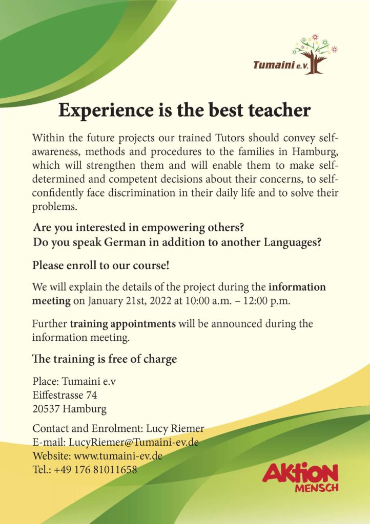 Experience is the Best Teacher Flyer_Seite_1
